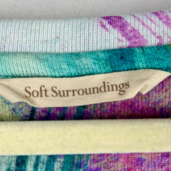 Soft Surroundings Dale Abstract Watercolor Tunic Shirt Women Plus 3X Purple - Picture 7 of 8